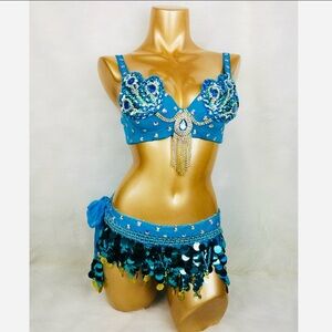 Peacock 🦚 Costume custom cosplay Halloween wings sexy crystal sequin feather